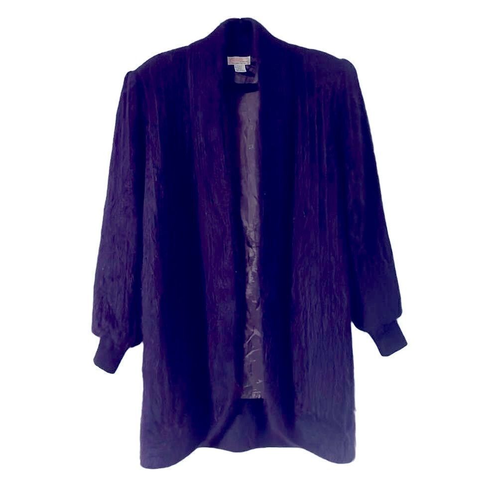 Celan of California vintage 80’s purple open acrylic rabbit/angora coat w pocket